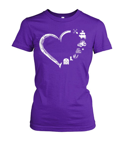 Heart  Farm Life - unisex  t-shirt , Hoodies - myfunfarm