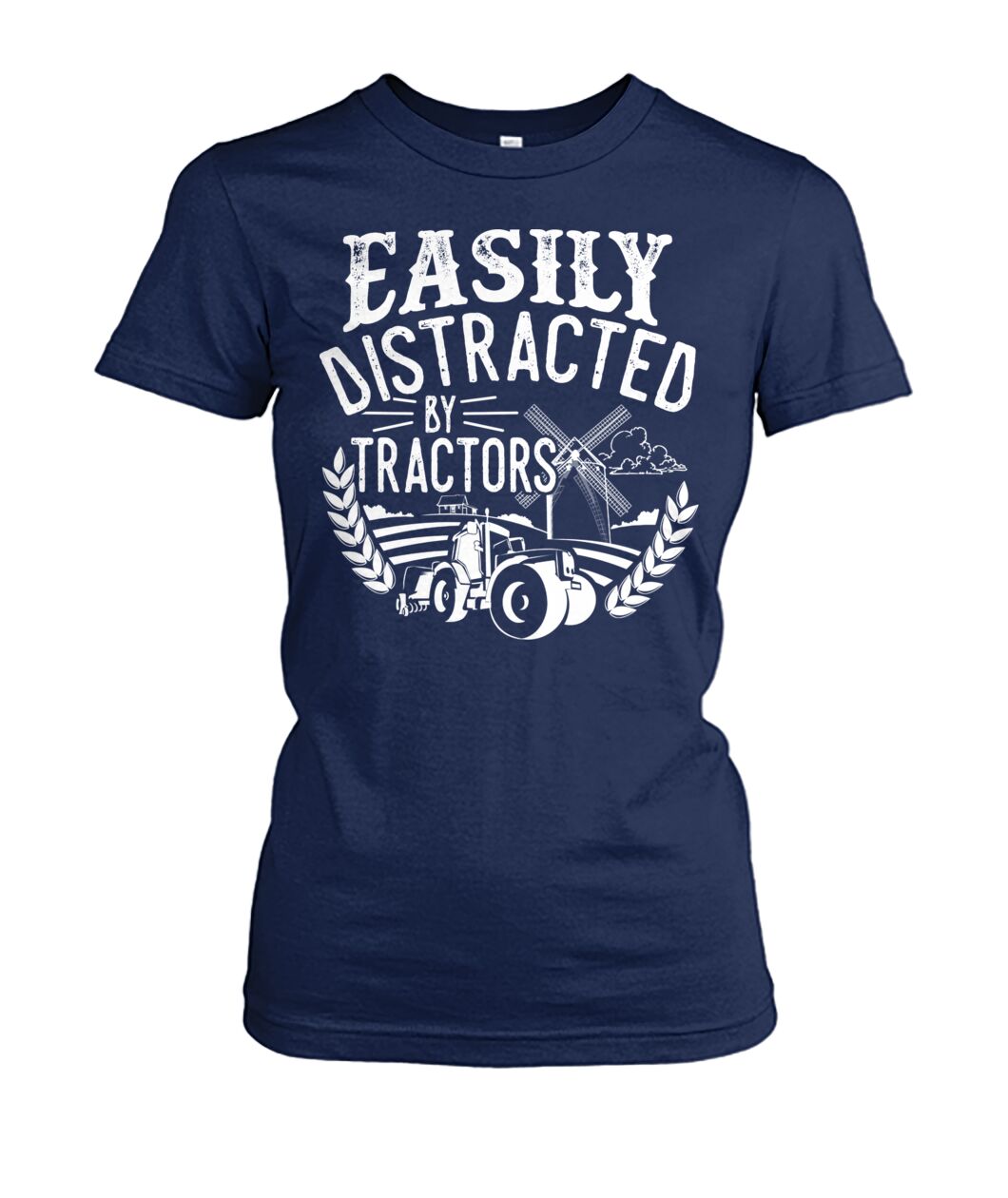 Easily distracted by tractors - Men's and Women's t-shirt , Vneck, Hoodies - myfunfarm - clothing acceessories shoes for cow lovers, pig, horse, cat, sheep, dog, chicken, goat farmer