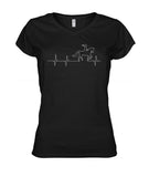 Heart beat of girl loves horse - Men's and Women's t-shirt , Vneck, Hoodies - myfunfarm - clothing acceessories shoes for cow lovers, pig, horse, cat, sheep, dog, chicken, goat farmer