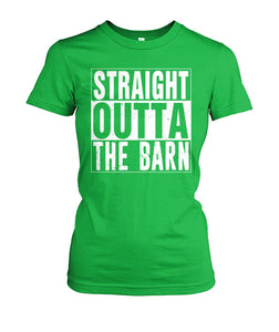 straight outta the barn  - Men's and Women's t-shirt , Vneck, Hoodies - myfunfarm - clothing acceessories shoes for cow lovers, pig, horse, cat, sheep, dog, chicken, goat farmer
