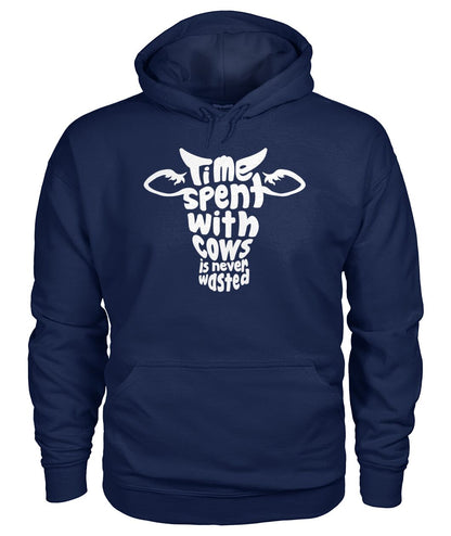 time spent with cows  - Men's and Women's t-shirt , Vneck, Hoodies - myfunfarm - clothing acceessories shoes for cow lovers, pig, horse, cat, sheep, dog, chicken, goat farmer