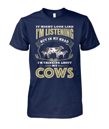 i might look like i'm listening  - Men's and Women's t-shirt , Vneck, Hoodies - myfunfarm - clothing acceessories shoes for cow lovers, pig, horse, cat, sheep, dog, chicken, goat farmer