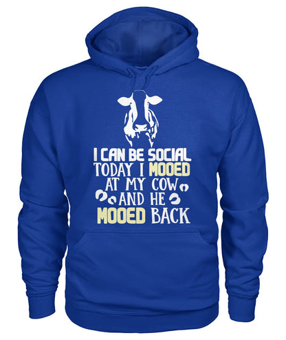 i can be social today i mooed - Men's and Women's t-shirt , Vneck, Hoodies - myfunfarm - clothing acceessories shoes for cow lovers, pig, horse, cat, sheep, dog, chicken, goat farmer