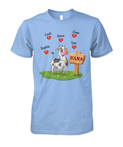 Custom names Cow Lovers - unisex  t-shirt for Mother's day