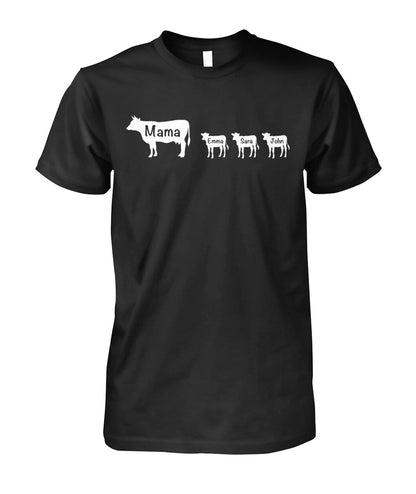 Custom name - Personalized Mama Cow unisex  t-shirt , Hoodies