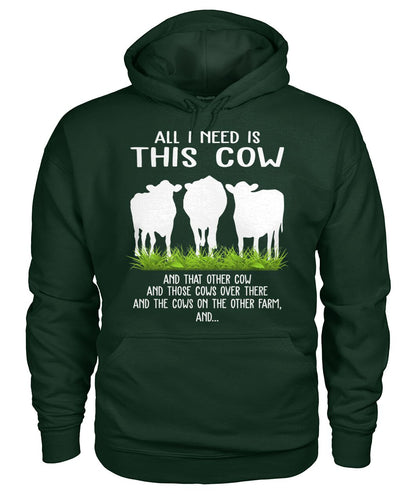 all i need this cow - Men's and Women's t-shirt , Vneck, Hoodies - myfunfarm - clothing acceessories shoes for cow lovers, pig, horse, cat, sheep, dog, chicken, goat farmer