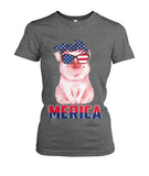 Love pig love america  - Men's and Women's t-shirt , Vneck, Hoodies - myfunfarm - clothing acceessories shoes for cow lovers, pig, horse, cat, sheep, dog, chicken, goat farmer