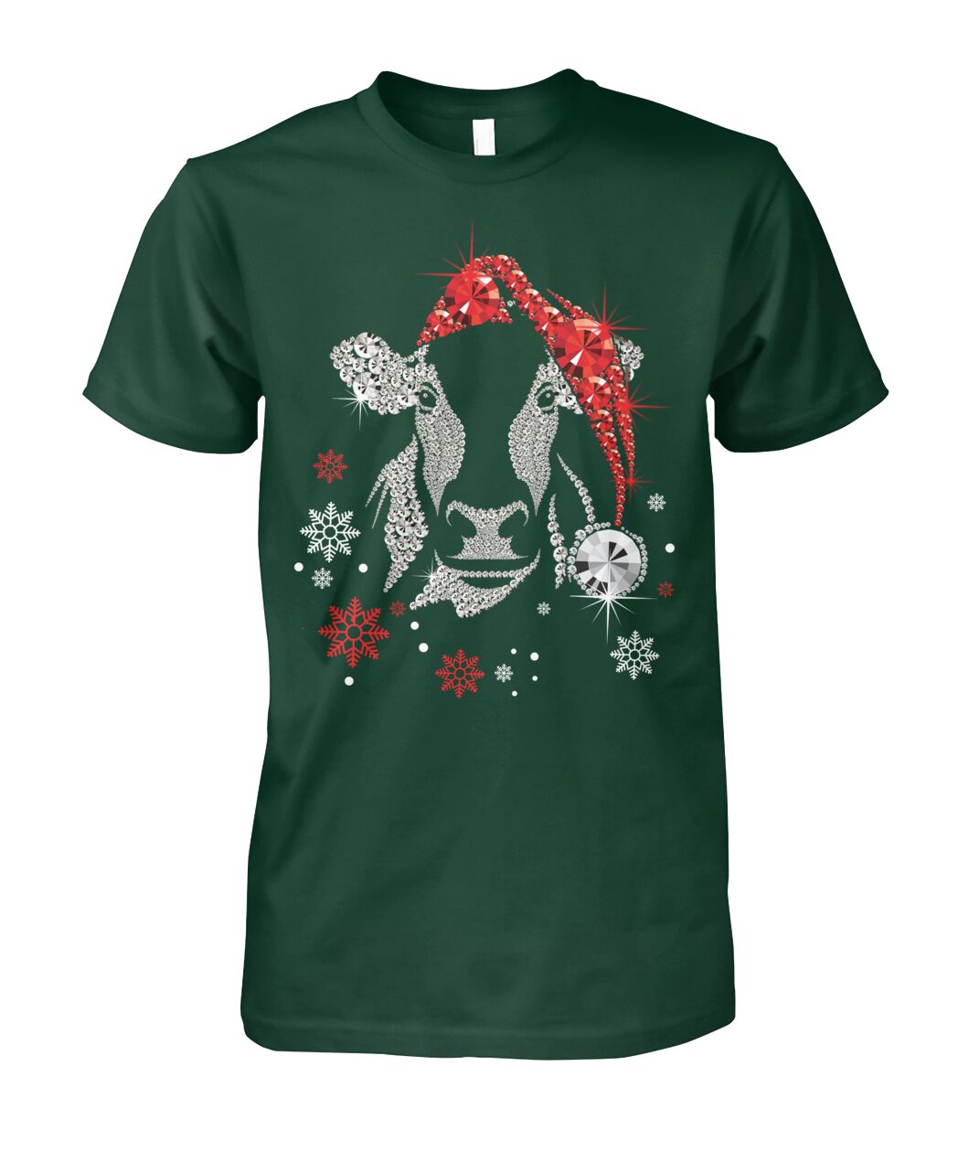 cow diamond fake christmas  - Men's and Women's t-shirt , Vneck, Hoodies - myfunfarm - clothing acceessories shoes for cow lovers, pig, horse, cat, sheep, dog, chicken, goat farmer
