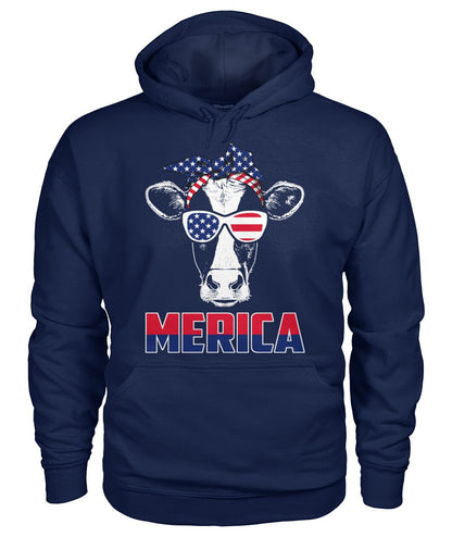 Merica cow lovers - funny design unisex  t-shirt , Hoodies - myfunfarm