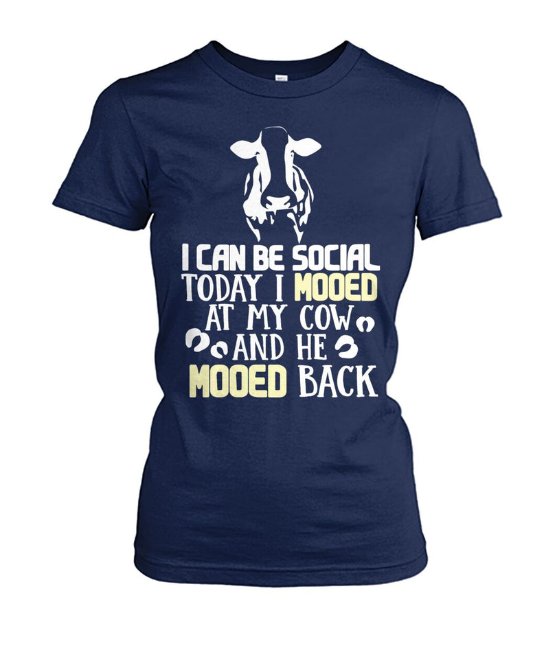 i can be social today i mooed - Men's and Women's t-shirt , Vneck, Hoodies - myfunfarm - clothing acceessories shoes for cow lovers, pig, horse, cat, sheep, dog, chicken, goat farmer