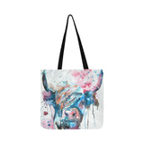 Cute Highland cattle print Tote bag sk00022 Reusable Shopping Bag Model 1660 (Two sides) - myfunfarm - clothing acceessories shoes for cow lovers, pig, horse, cat, sheep, dog, chicken, goat farmer