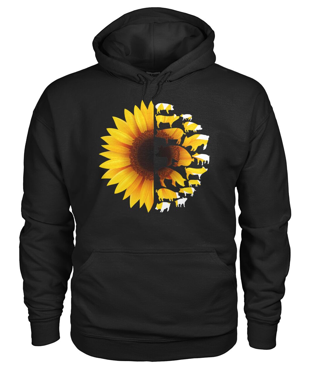 Sunflowers Pig - Men's and Women's t-shirt , Vneck, Hoodies - myfunfarm - clothing acceessories shoes for cow lovers, pig, horse, cat, sheep, dog, chicken, goat farmer