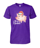 Merry christmas Pig Lovers - Men's and Women's t-shirt , Vneck, Hoodies - myfunfarm - clothing acceessories shoes for cow lovers, pig, horse, cat, sheep, dog, chicken, goat farmer