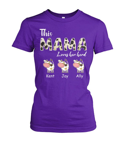 This Mama Loves her herd - personalized t-shirt, Hoodies - myfunfarm