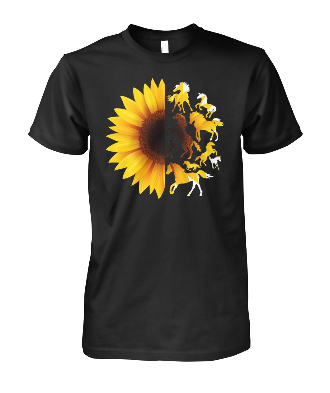Horse sunflowers - Men's and Women's t-shirt , Vneck, Hoodies - myfunfarm - clothing acceessories shoes for cow lovers, pig, horse, cat, sheep, dog, chicken, goat farmer