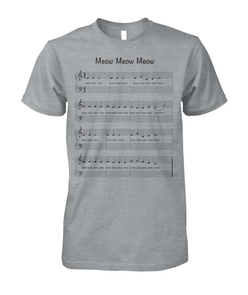 Meow Meow Meow Sheet music - funny design unisex  t-shirt , Hoodies