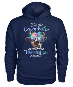 i'm the crazy heifer - Men's and Women's t-shirt , Vneck, Hoodies - myfunfarm - clothing acceessories shoes for cow lovers, pig, horse, cat, sheep, dog, chicken, goat farmer