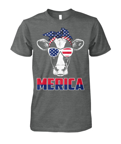 Merica cow lovers - funny design unisex  t-shirt , Hoodies - myfunfarm
