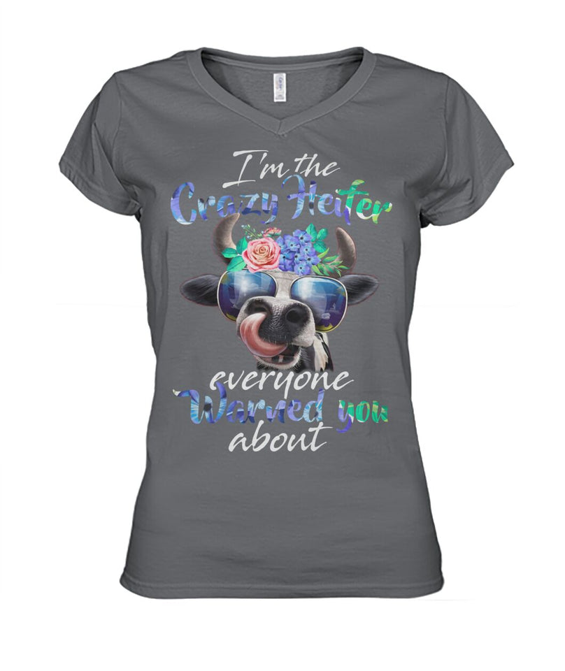 i'm the crazy heifer - Men's and Women's t-shirt , Vneck, Hoodies - myfunfarm - clothing acceessories shoes for cow lovers, pig, horse, cat, sheep, dog, chicken, goat farmer