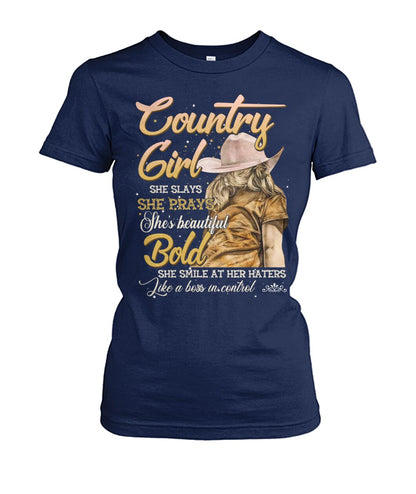 country girl she slays she prays shes beautiful - unisex  t-shirt , Hoodies