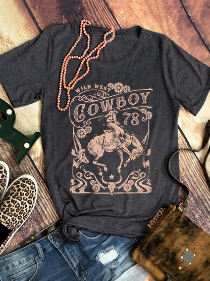 Wild West Cowboy - Women Western T-shirts - myfunfarm