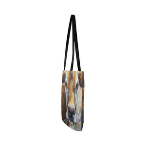 Cow painting print tote bag sk00013 Reusable Shopping Bag Model 1660 (Two sides) - myfunfarm - clothing acceessories shoes for cow lovers, pig, horse, cat, sheep, dog, chicken, goat farmer