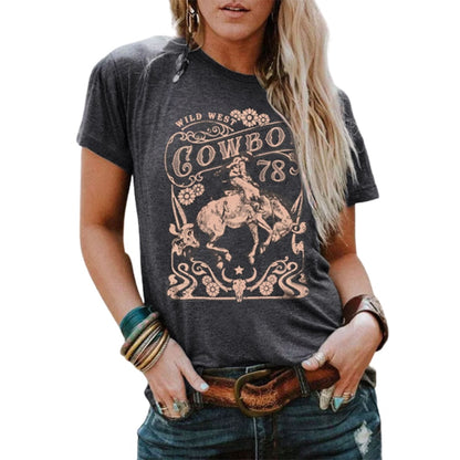 Wild West Cowboy - Women Western T-shirts - myfunfarm