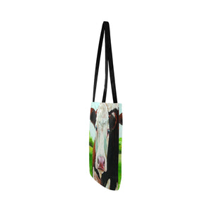 Cute cow painting print sk00006 Tote bag Reusable Shopping Bag Model 1660 (Two sides) - myfunfarm - clothing acceessories shoes for cow lovers, pig, horse, cat, sheep, dog, chicken, goat farmer