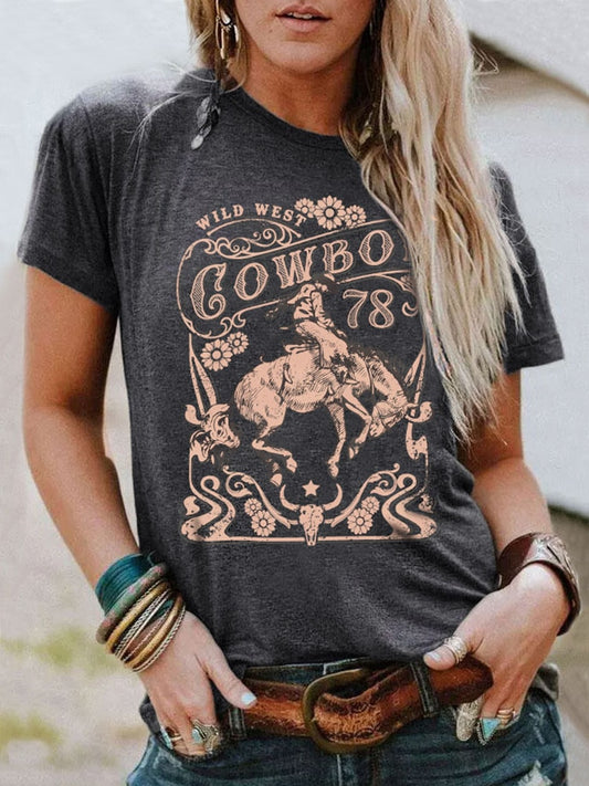 Wild West Cowboy - Women Western T-shirts - myfunfarm