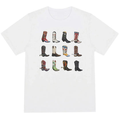 Boot Western T Shirt Cowgirl Cowboy Cute Graphic Hippie - myfunfarm