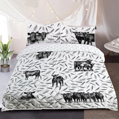 Angus black pattern - Quilt Bedding Set