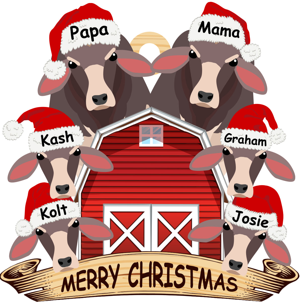 Personalized Wooden Ornament Rancher Cattle Breeds For Christmas - myfunfarm