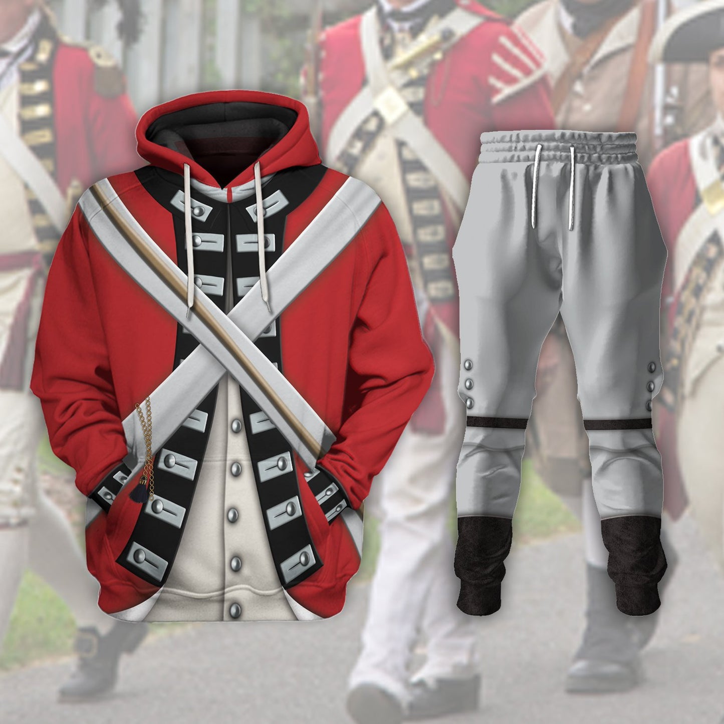 British Army Red Coat Tracksuit - Cosplay Historical Costumes - Apparel - myfunfarm