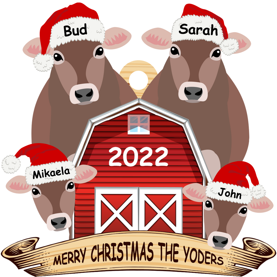 Personalized Wooden Ornament Rancher Cattle Breeds For Christmas