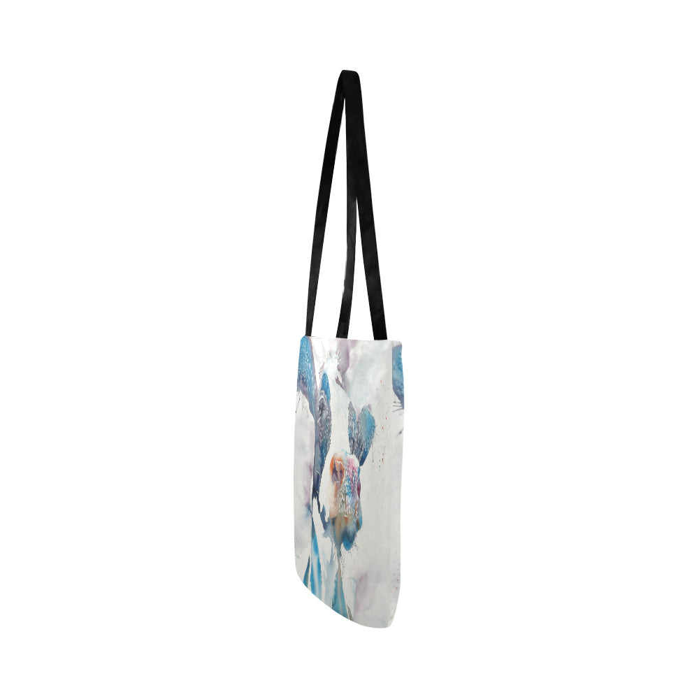 Cute Cow painting print tote bag sk00012 Reusable Shopping Bag Model 1660 (Two sides) - myfunfarm - clothing acceessories shoes for cow lovers, pig, horse, cat, sheep, dog, chicken, goat farmer