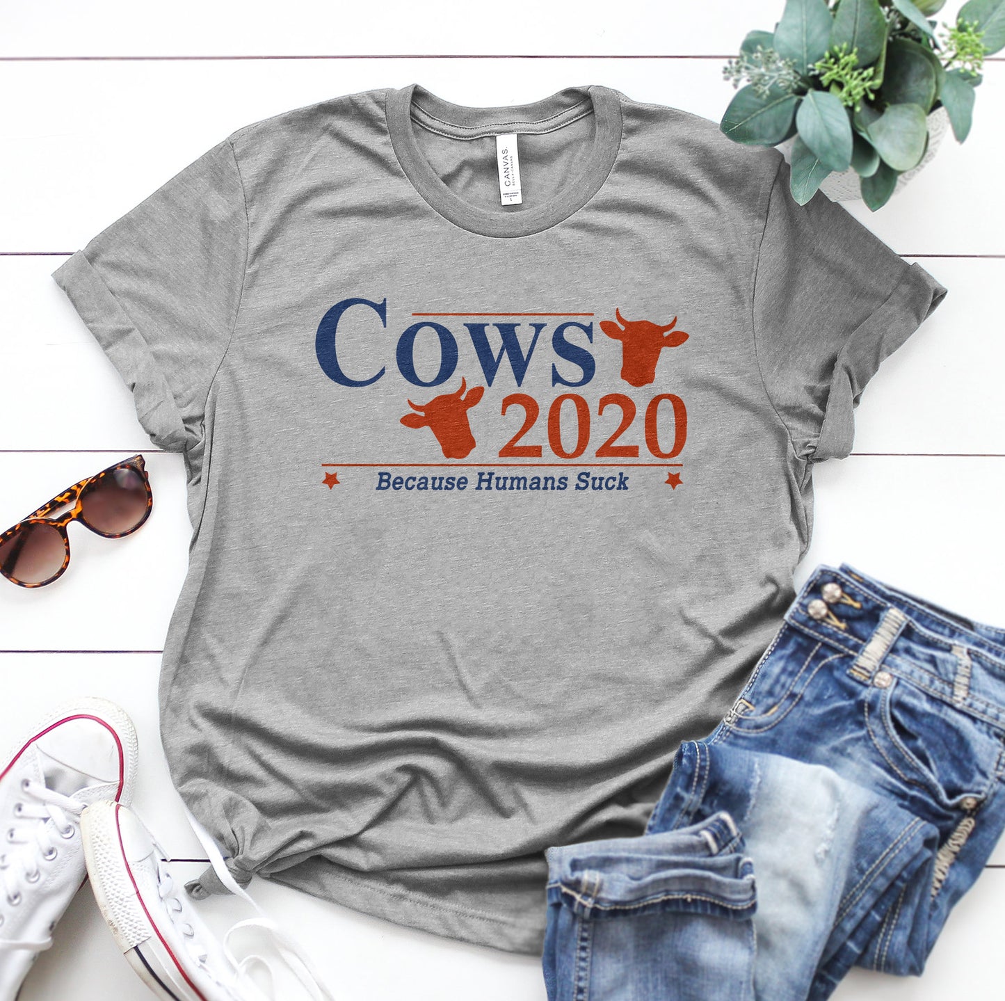 Cows 2020 because humans suck  - Men's and Women's t-shirt , Hoodies - myfunfarm
