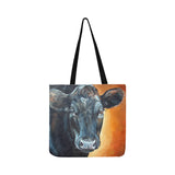 Angus cattle painting print sk00002 Tote bag Reusable Shopping Bag Model 1660 (Two sides) - myfunfarm - clothing acceessories shoes for cow lovers, pig, horse, cat, sheep, dog, chicken, goat farmer