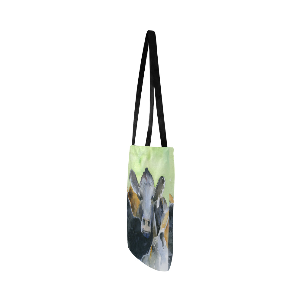 Angus cute painting print tote bag sk00019 Reusable Shopping Bag Model 1660 (Two sides) - myfunfarm - clothing acceessories shoes for cow lovers, pig, horse, cat, sheep, dog, chicken, goat farmer