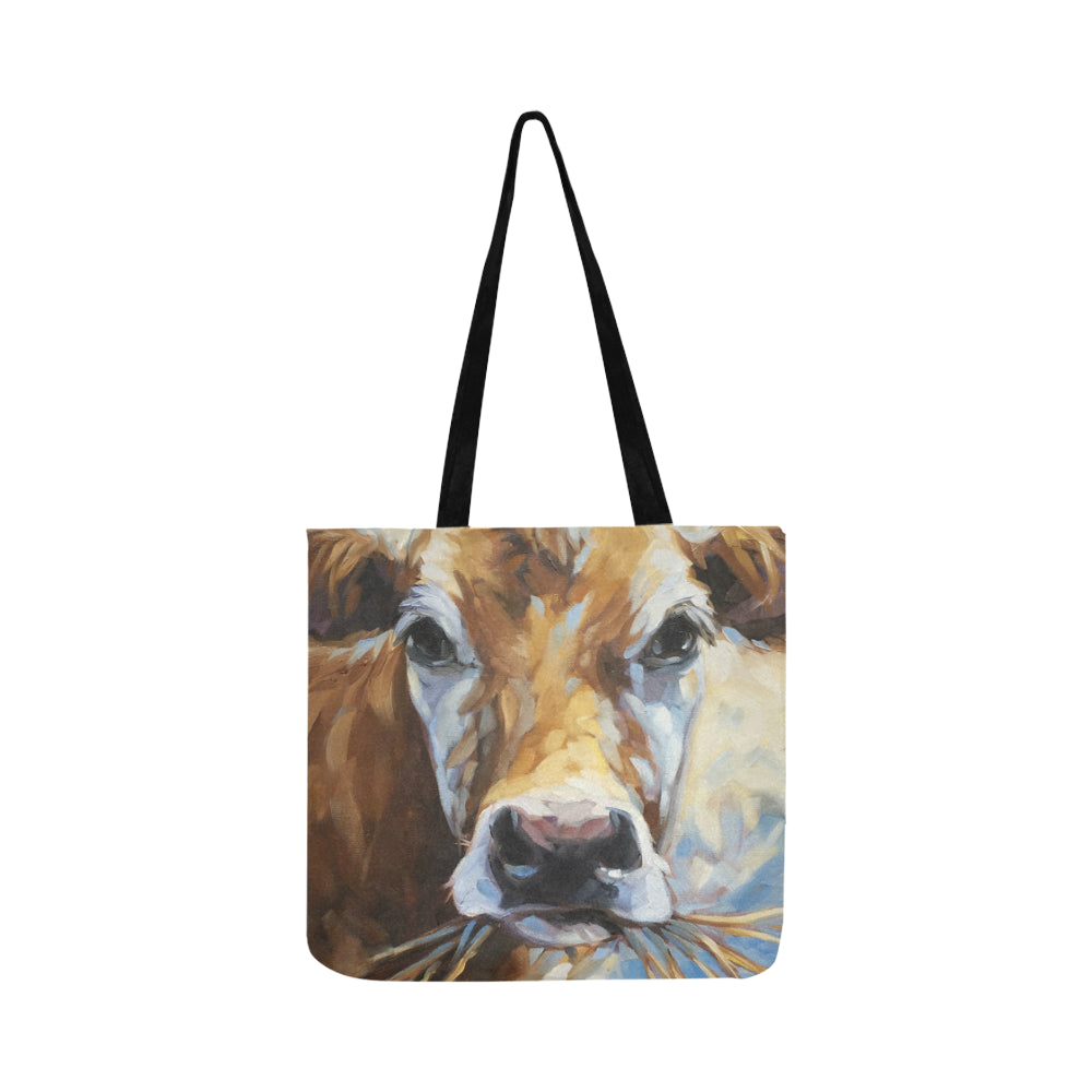 Cow painting print tote bag sk00013 Reusable Shopping Bag Model 1660 (Two sides) - myfunfarm - clothing acceessories shoes for cow lovers, pig, horse, cat, sheep, dog, chicken, goat farmer