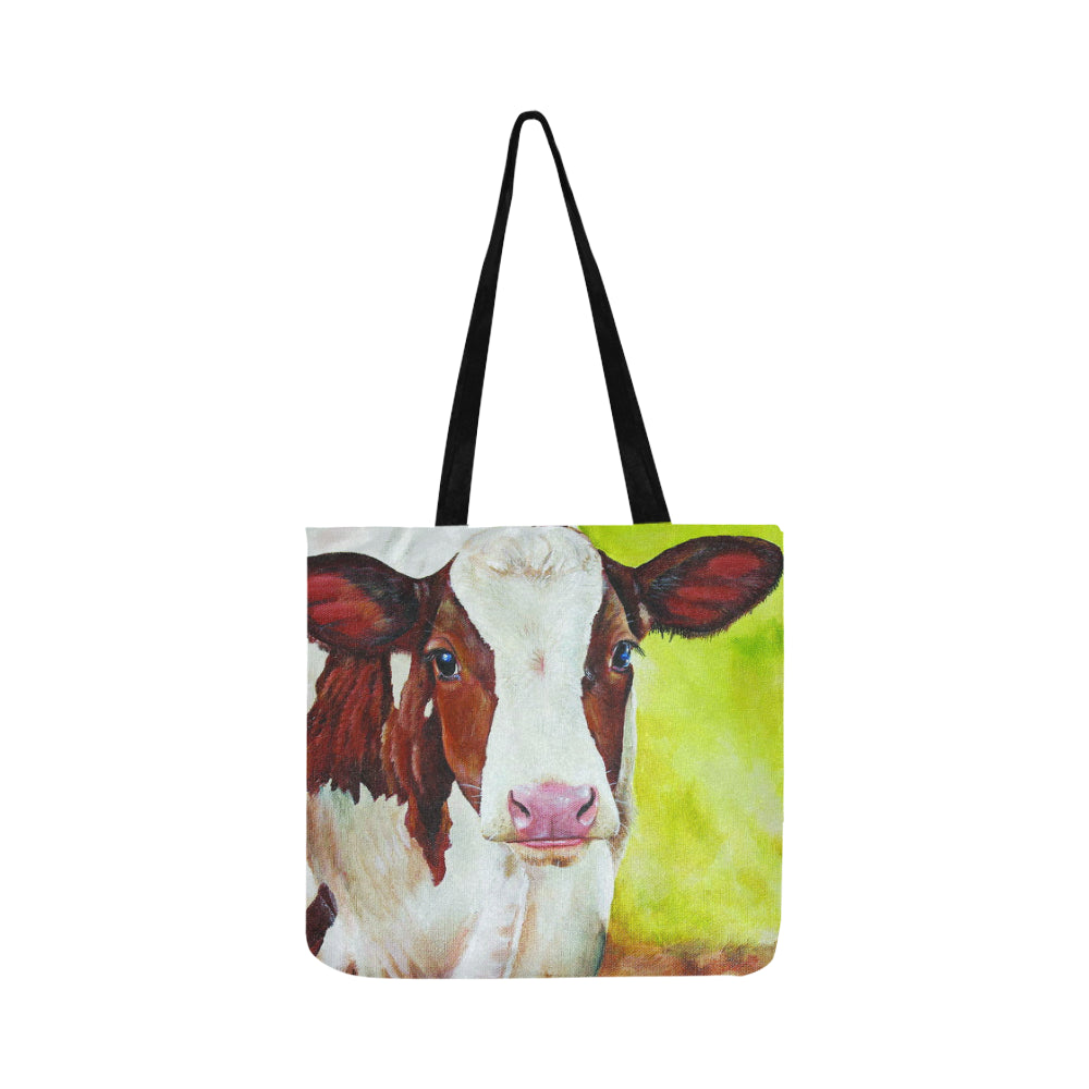 Cute cow watercolor print sk00004 Tote bag Reusable Shopping Bag Model 1660 (Two sides) - myfunfarm - clothing acceessories shoes for cow lovers, pig, horse, cat, sheep, dog, chicken, goat farmer