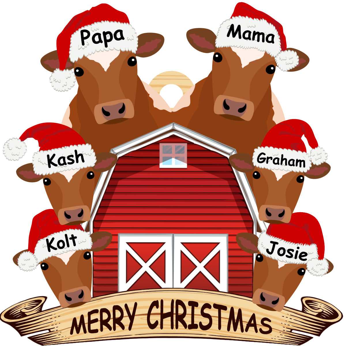 Personalized Wooden Ornament Rancher Cattle Breeds For Christmas - myfunfarm