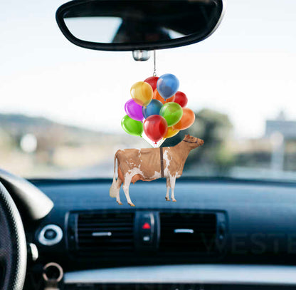 Cattle breeds Fly With Bubbles Car Hanging Ornament-2D Effect