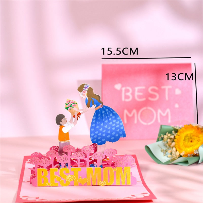 3D Pop Up Mothers Day Cards Gifts Floral Bouquet - myfunfarm