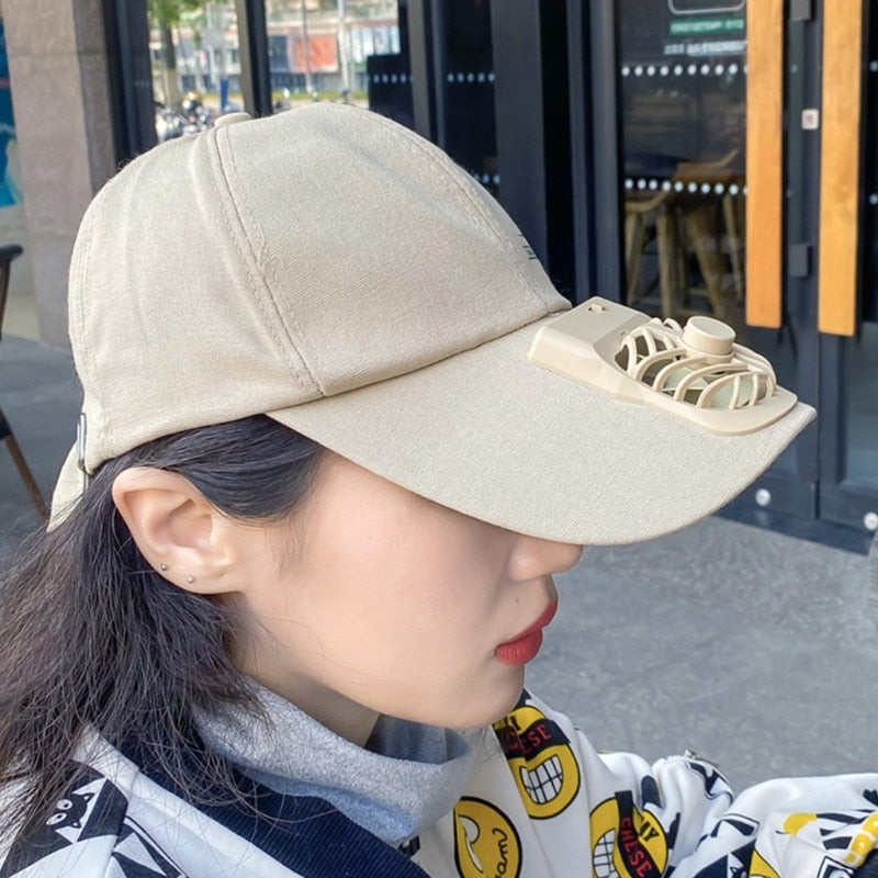 Unisex Summer USB Charging Cooling Fan Baseball Cap Outdoor - myfunfarm