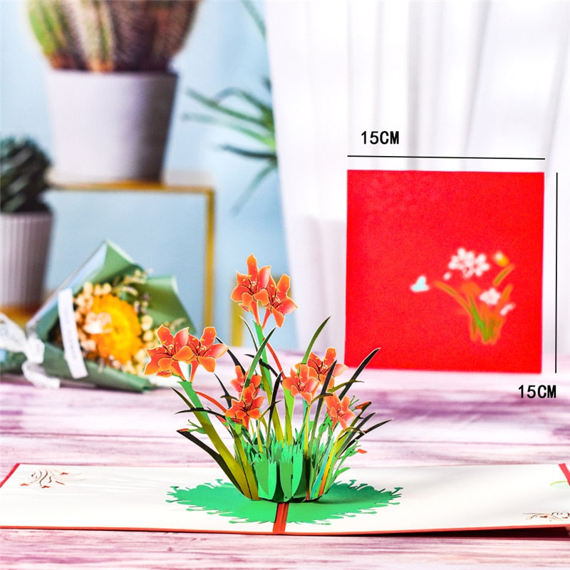 3D Pop Up Mothers Day Cards Gifts Floral Bouquet - myfunfarm