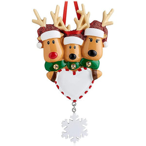 Personalized Family Christmas Tree Ornament Cute Deer