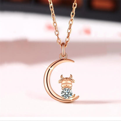 Cow Jewelry Pendant Necklace Accessories Lady Gift