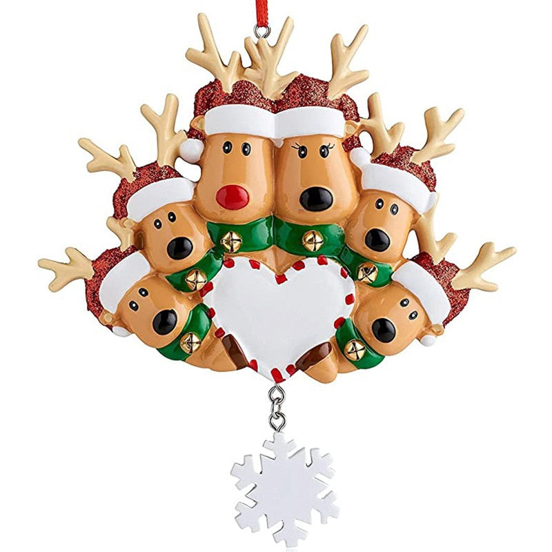 Personalized Family Christmas Tree Ornament Cute Deer - myfunfarm