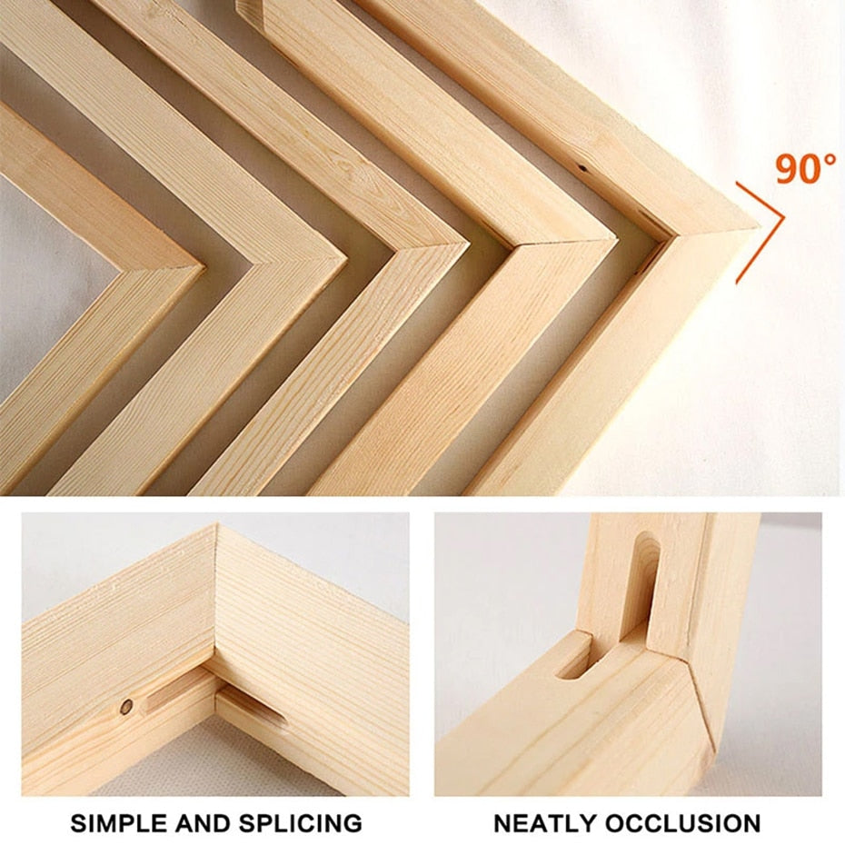 Solid Wood  Frame Kit DIY Stretcher Bars for Canvas Prints - myfunfarm
