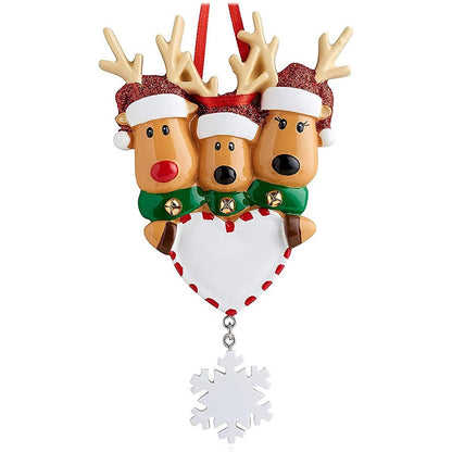 Personalized Family Christmas Tree Ornament Cute Deer - myfunfarm